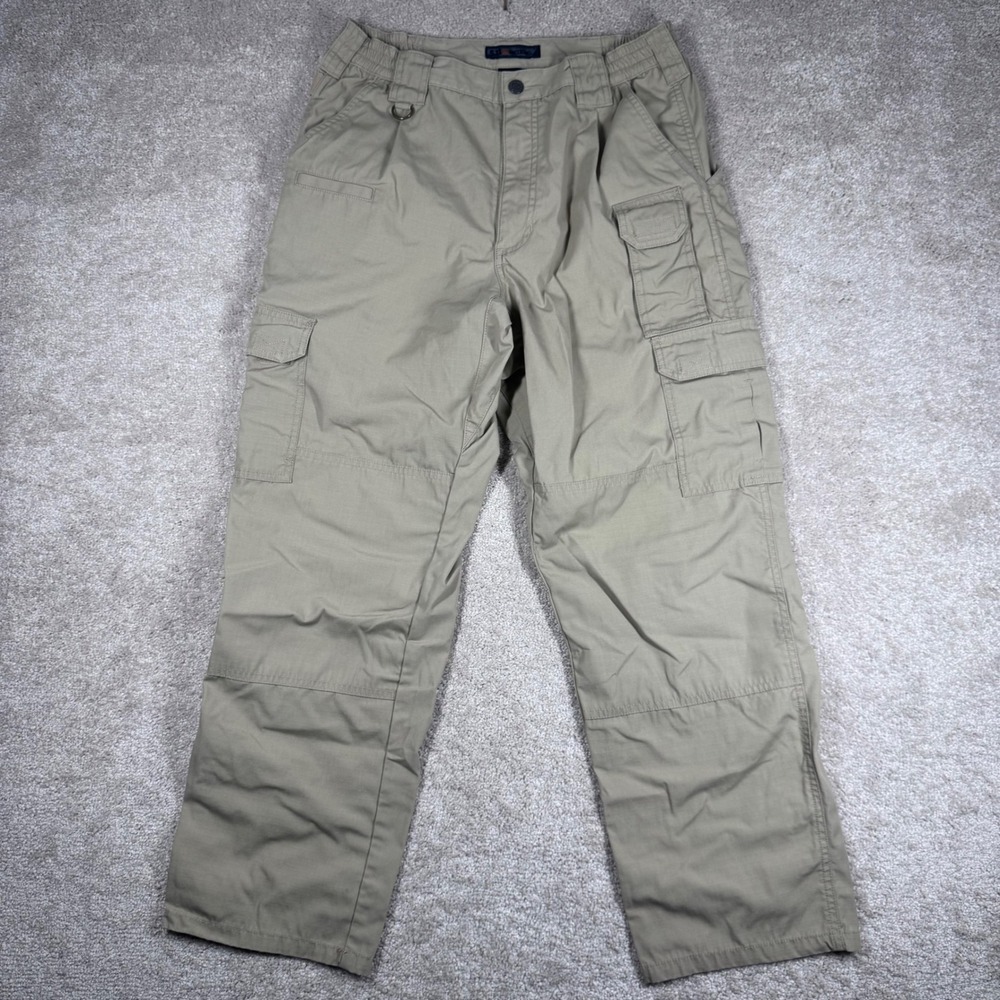 5.11 Tactical Mens Ripstop Cargo Pants Khaki Tan 32x30 Multi-Pocket Workwear - Picture 1 of 12